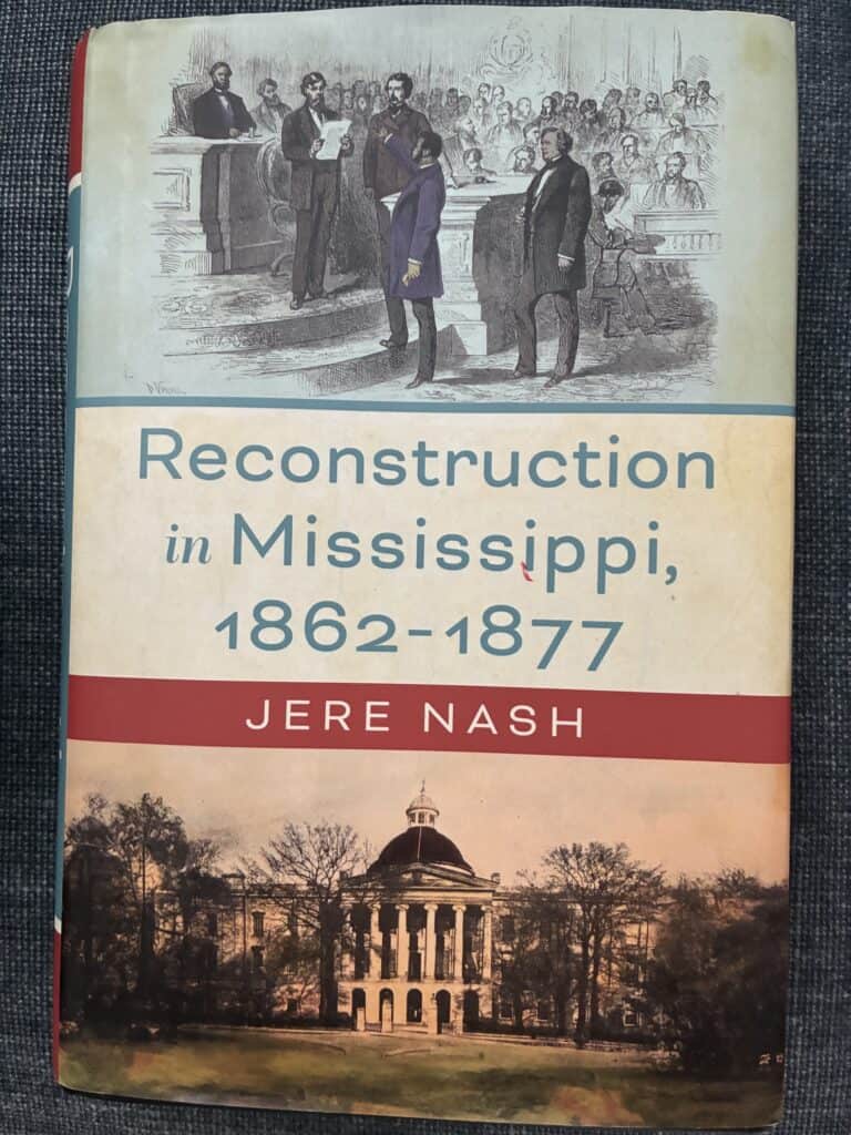 Cover of Reconstruction in Mississippi featuring state legislators who let their obsession take Mississippi into the economic cellar.